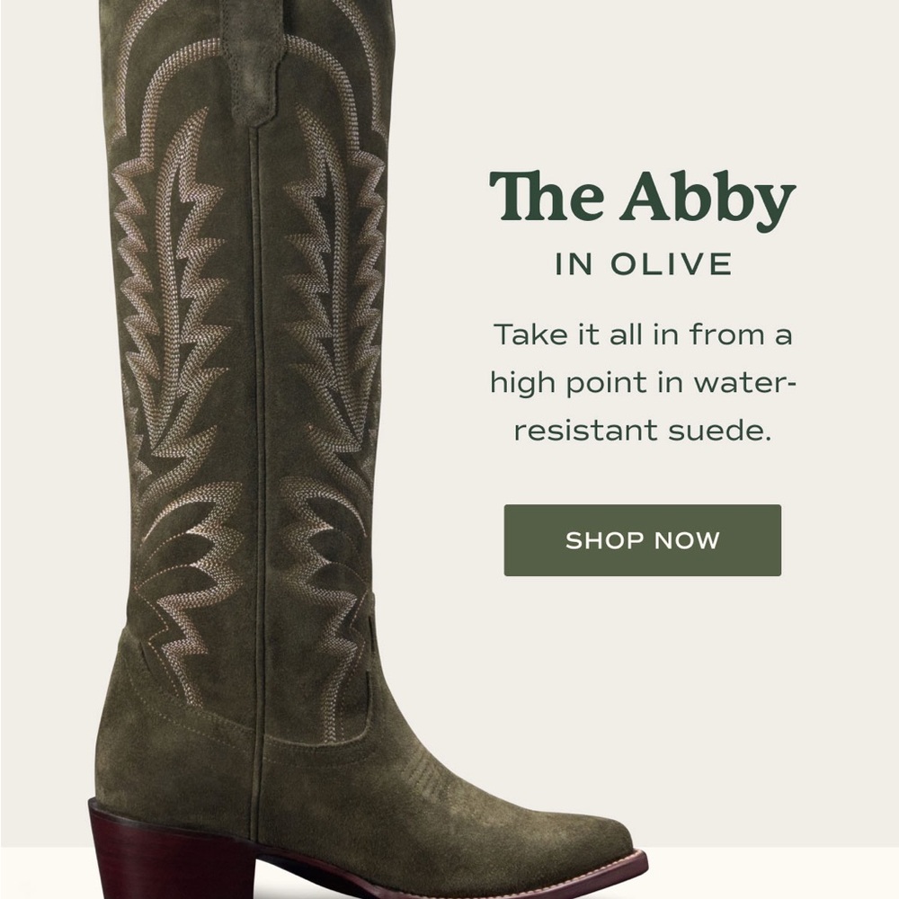 ISO: Tecovas Abby Olive in Deerskin Roughout